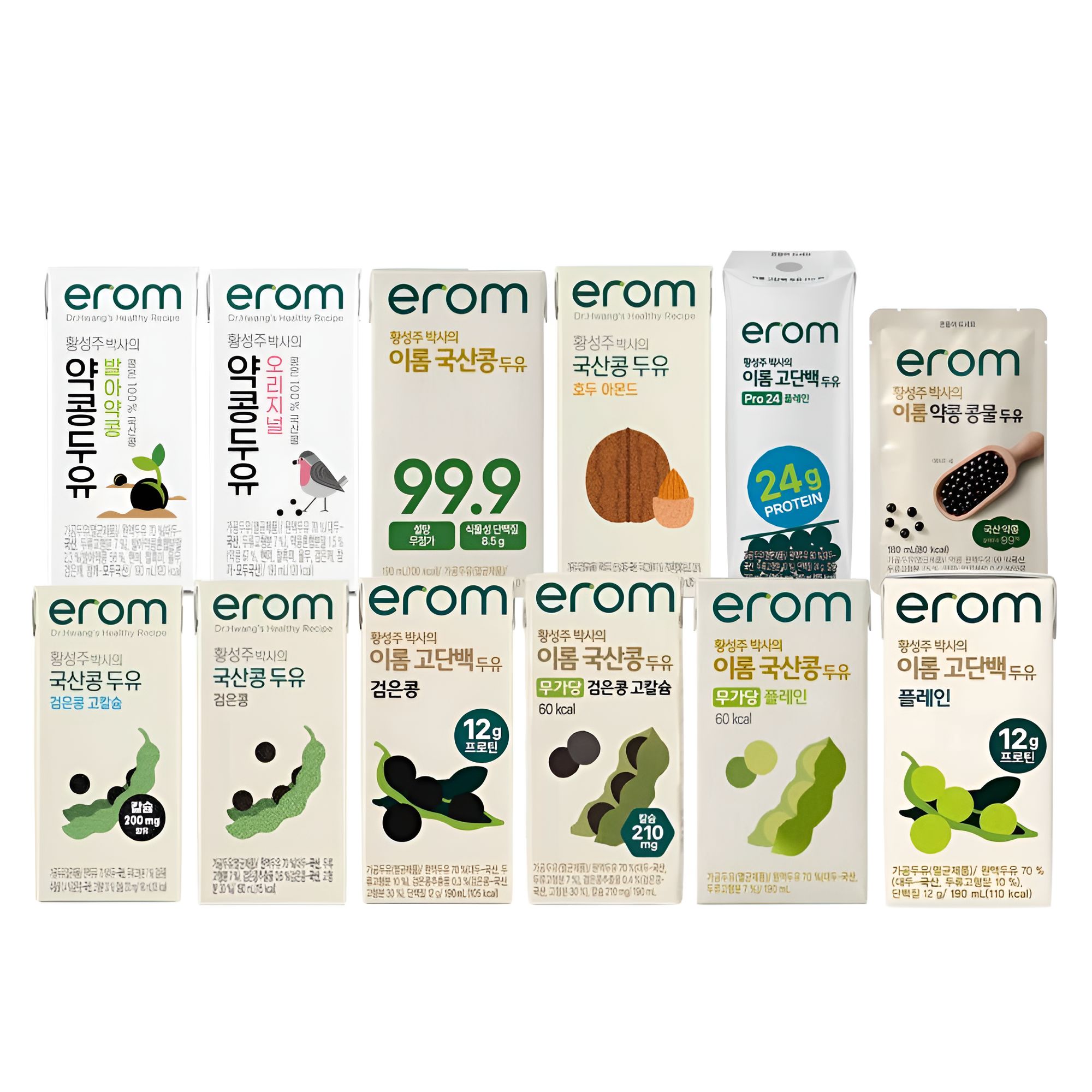 [이롬] 황성주 박사의 국내산 두유 모음 택 1 (무가당/고단백/고칼슘/검은콩/플레인/약콩/콩물/견과 등)